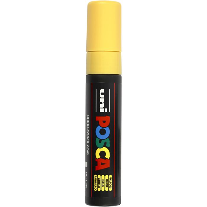Posca Tusch, nr. PC-17K, streg 15 mm, extra broad, gul, 1 stk.
