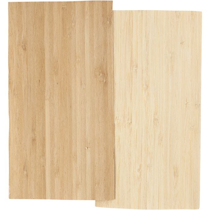 Bambusfinér, ark 12x22 cm, tykkelse 0,75 mm, 2 ark/ 1 pk.