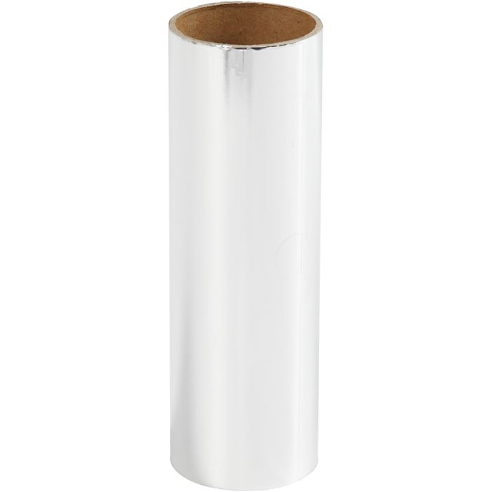 Dekorationsfolie, B: 15,5 cm, tykkelse 0,02 mm, sølv, 50 cm/ 1 rl.