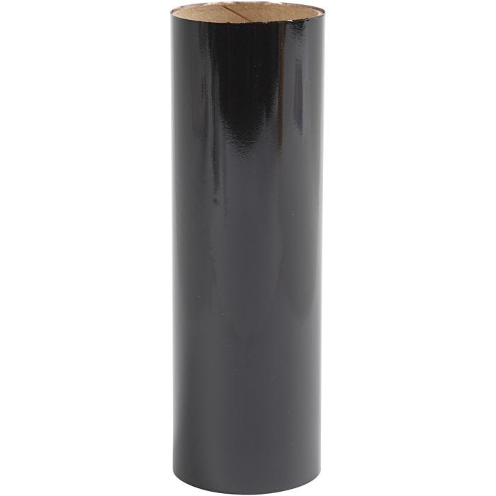 Dekorationsfolie, B: 15,5 cm, tykkelse 0,02 mm, sort, 50 cm/ 1 rl.