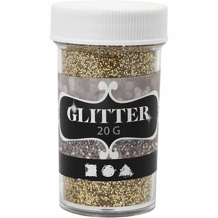 Glitter, guld, 20 g/ 1 ds.