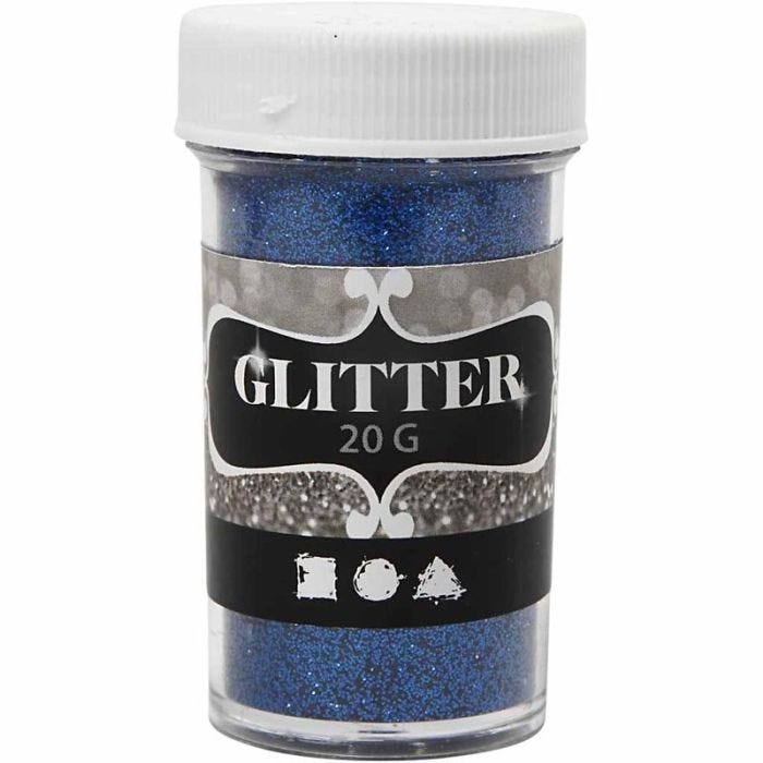Glitter, blå, 20 g/ 1 ds.