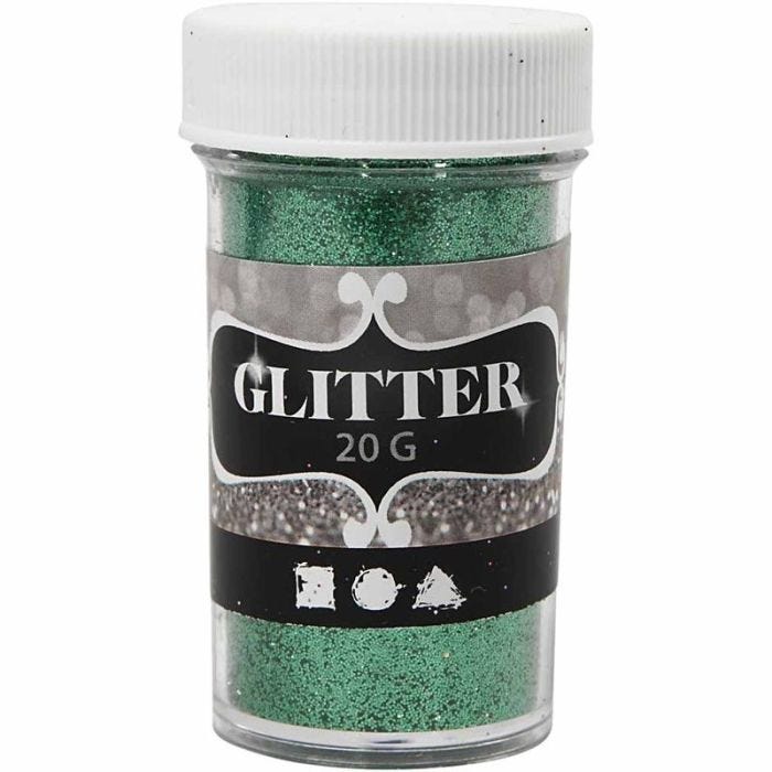 Glitter, grøn, 20 g/ 1 ds.
