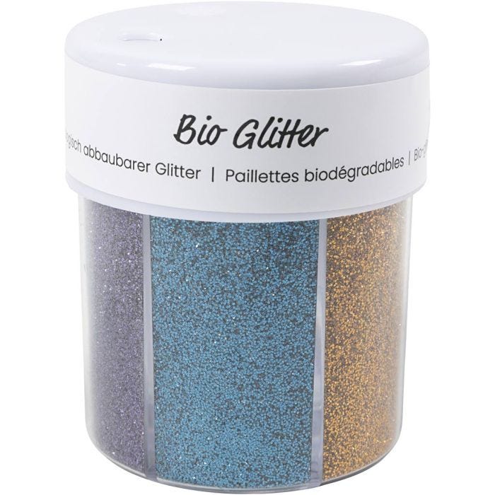 Bio-glimmer, ass. farver, 6x28 ml/ 1 ds.