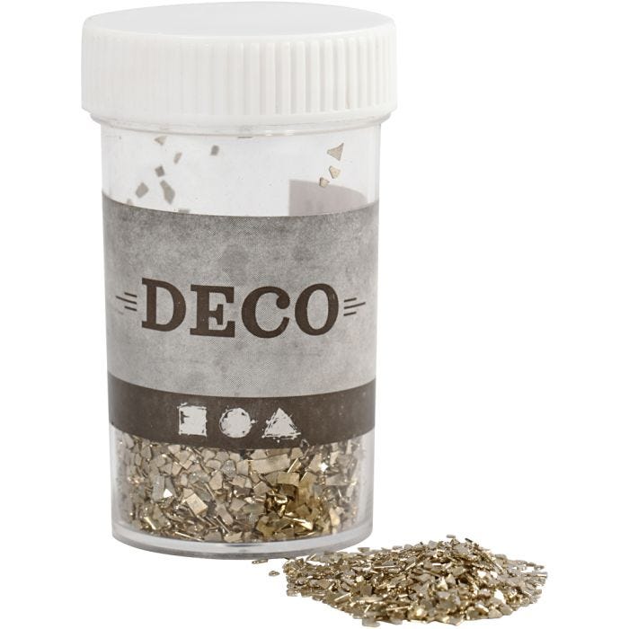 Glitter, str. 1-3 mm, guld, 30 g/ 1 ds.