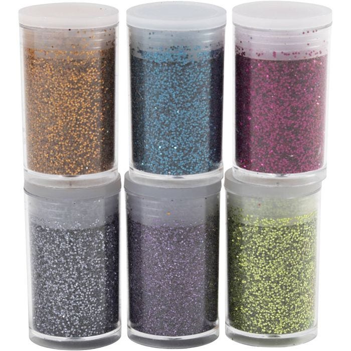 Bio-glimmer, ass. farver, 6x7 ml/ 1 pk.