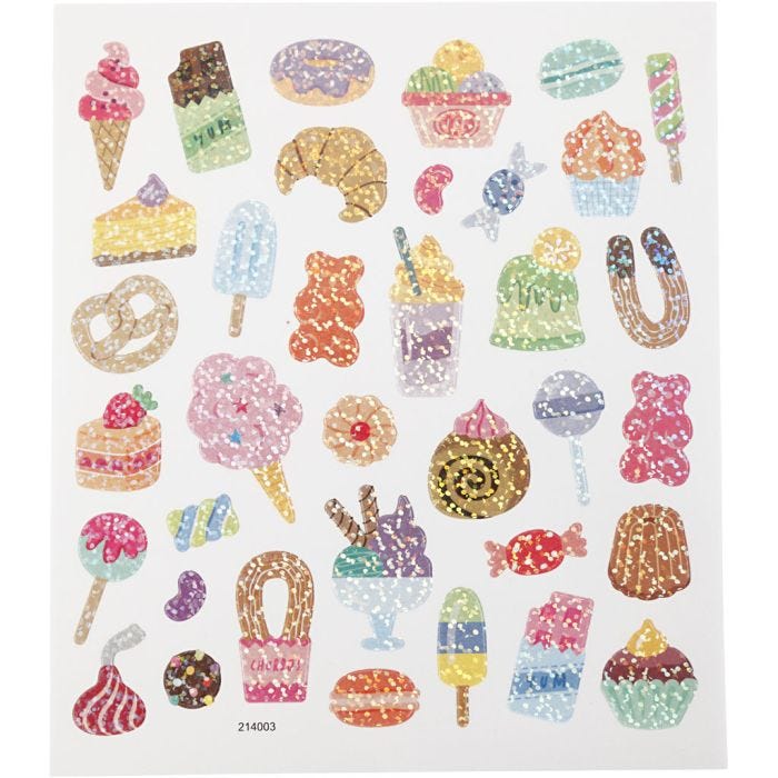 Stickers, slik, ark 15x16,5 cm, 1 ark