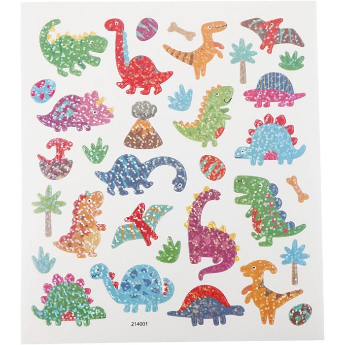 Stickers, dino, ark 15x16,5 cm, 1 ark