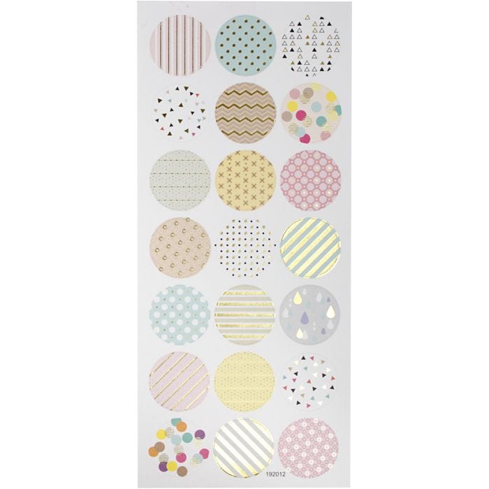 Stickers, pastel, ark 10x23 cm, 1 ark