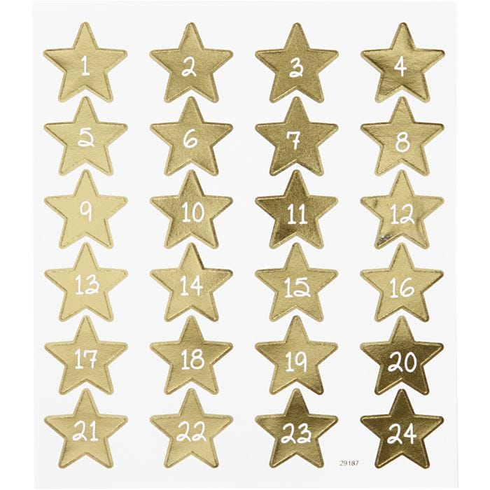 Stickers, kalendertal, ark 15x16,5 cm, 1 ark