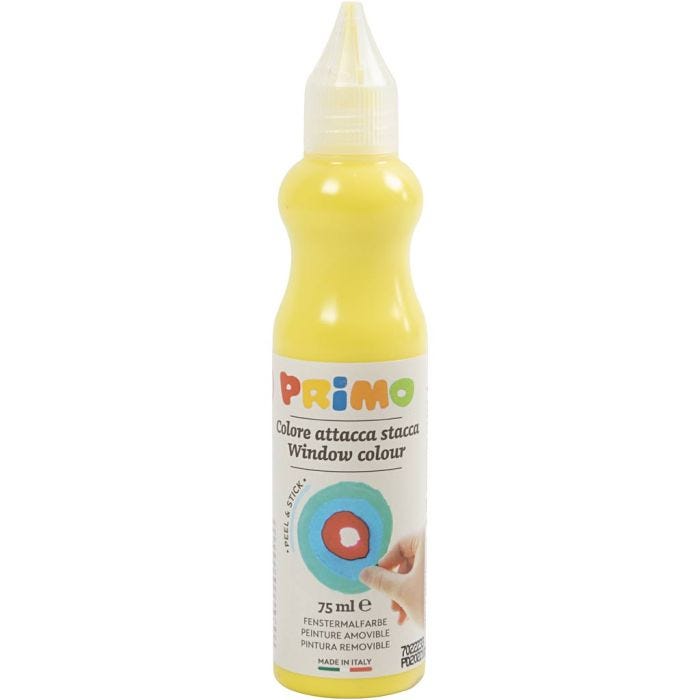 Vinduesmaling, D: 3,2 cm, gul, 75 ml/ 1 fl.