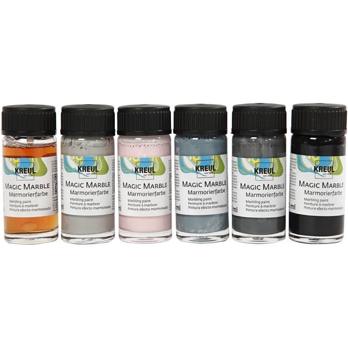 Magic Marble Marmoreringsmaling, douche farver, 6x20 ml/ 1 pk.