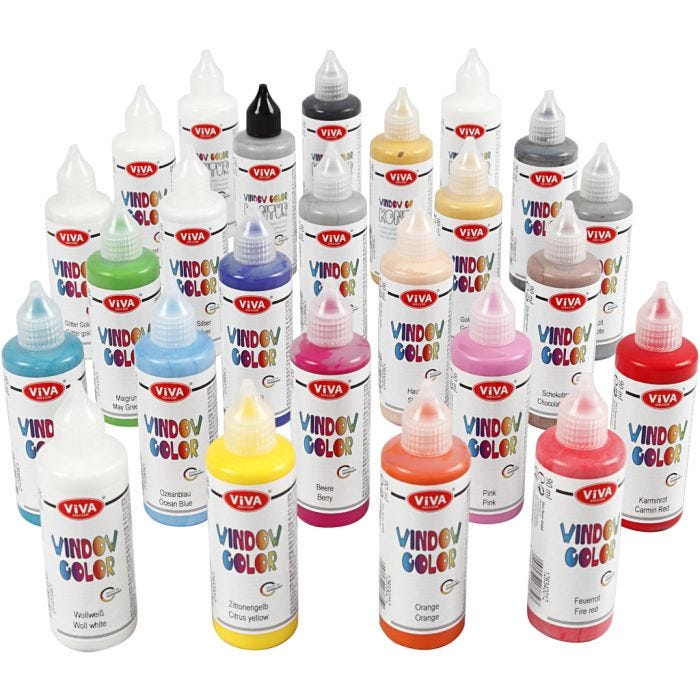 Viva Decor Window Color, ass. farver, 25x90 ml/ 1 pk.