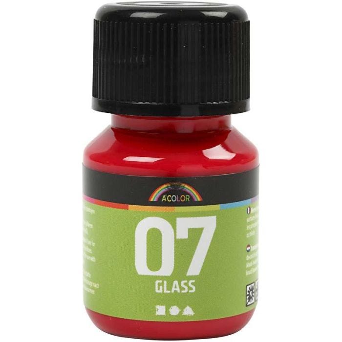 A-Color Glass, rød, 30 ml/ 1 fl.
