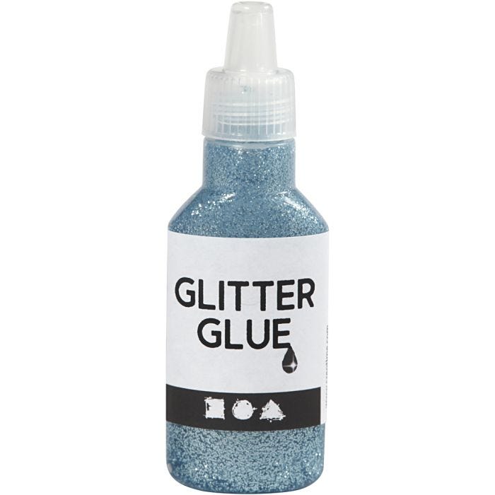 Glitterlim, lyseblå, 25 ml/ 1 fl.