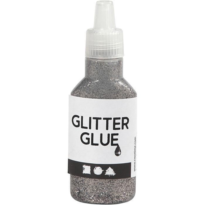 Glitterlim, sølv, 25 ml/ 1 fl.