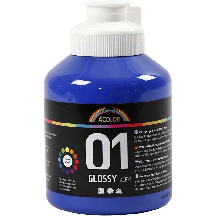 Akrylmaling Blank, blå, 500ml/ 1 fl.