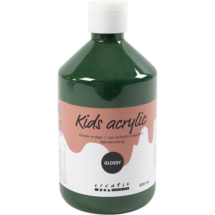 Akrylmaling Blank, mørk grøn, 500 ml/ 1 fl.