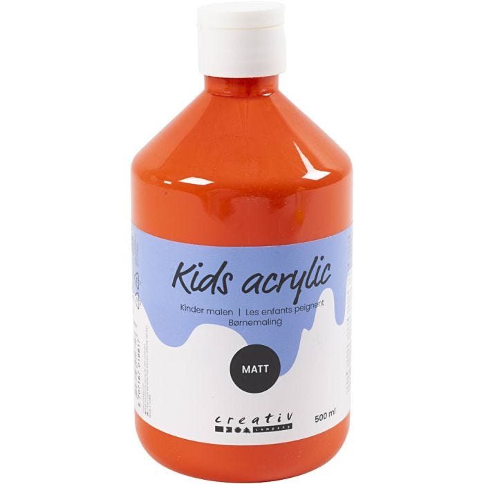 Akrylmaling Mat, orange, 500 ml/ 1 fl.