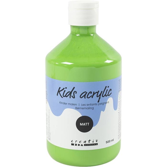 Akrylmaling Mat, lys grøn, 500 ml/ 1 fl.