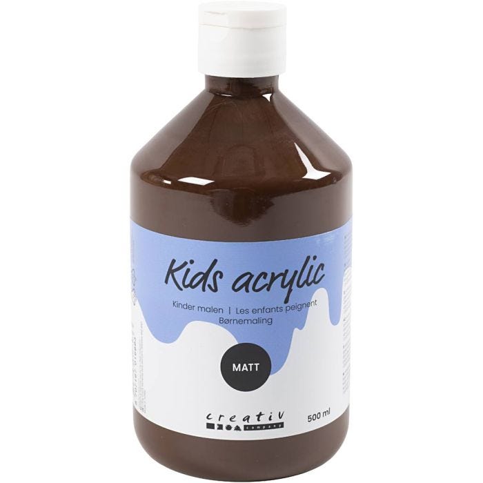 Akrylmaling Mat, brun, 500ml/ 1 fl.