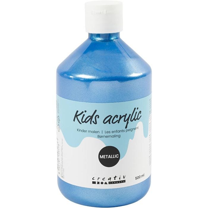 Akrylmaling Metallic, metallic, blå, 500 ml/ 1 fl.