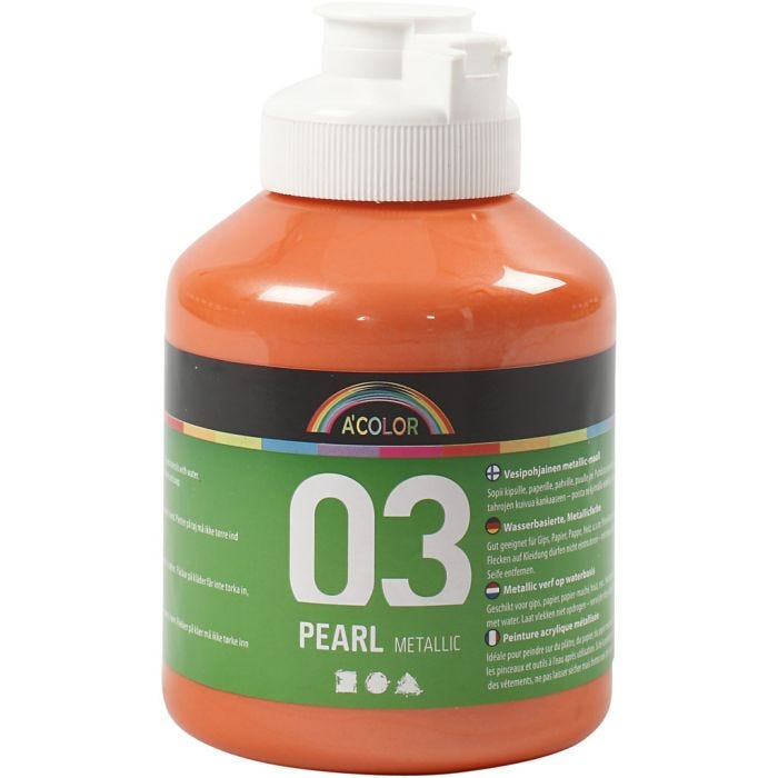 Akrylmaling Metallic, metallic, orange, 500 ml/ 1 fl.