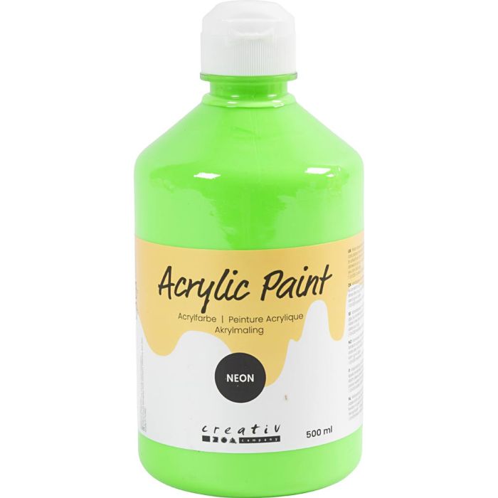 Akrylmaling Neon, neon grøn, 500 ml/ 1 fl.