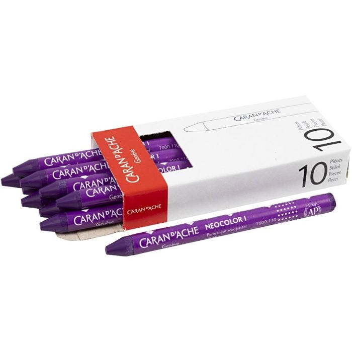 CARAN D’ACHE Neocolor I, L: 10 cm, tykkelse 8,5 mm, lilac (110), 10 stk./ 1 pk.
