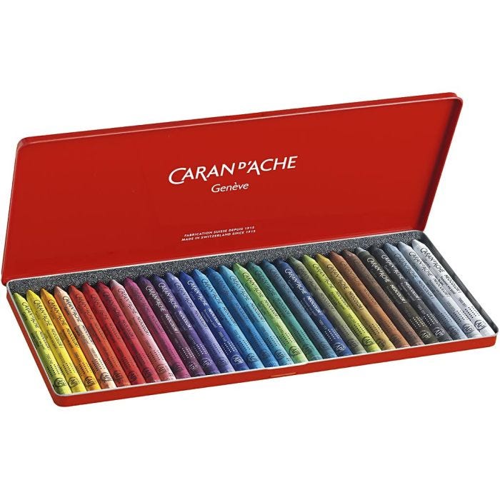 CARAN D’ACHE Neocolor I, L: 10 cm, tykkelse 8,5 mm, ass. farver, 30 stk./ 1 pk.