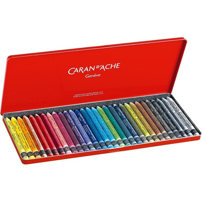 CARAN D’ACHE Neocolor II, L: 10 cm, tykkelse 8,5 mm, ass. farver, 30 stk./ 1 pk.