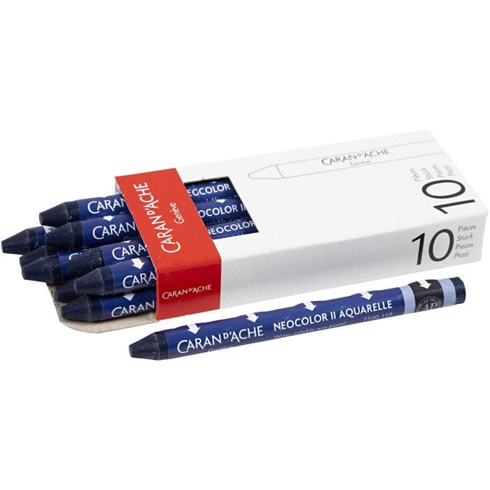 CARAN D’ACHE Neocolor II, L: 10 cm, tykkelse 8,5 mm, prussian blue (159), 10 stk./ 1 pk.