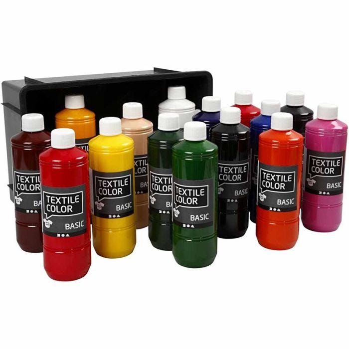 Textile Color, ass. farver, 15x500 ml/ 1 pk.