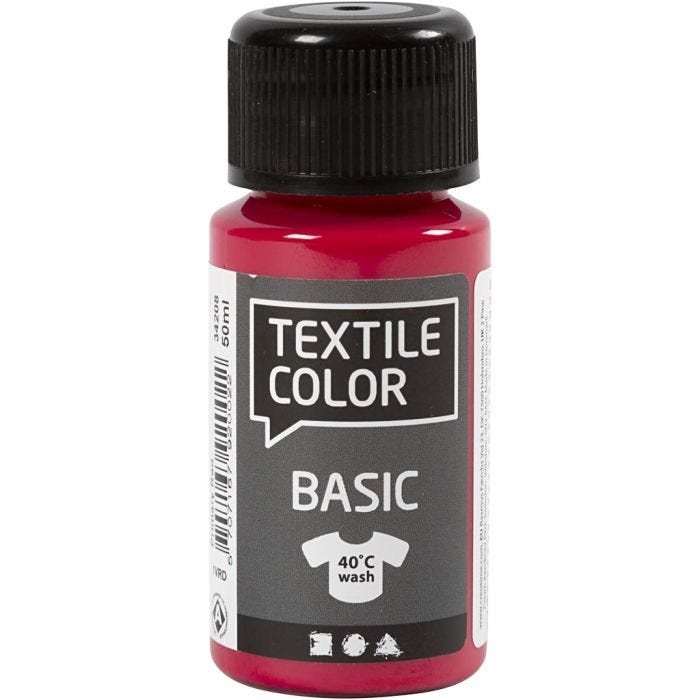 Textile Color, primær rød, 50 ml/ 1 fl.