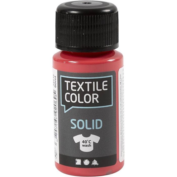 Textile Solid, dækkende, rød, 50 ml/ 1 fl.