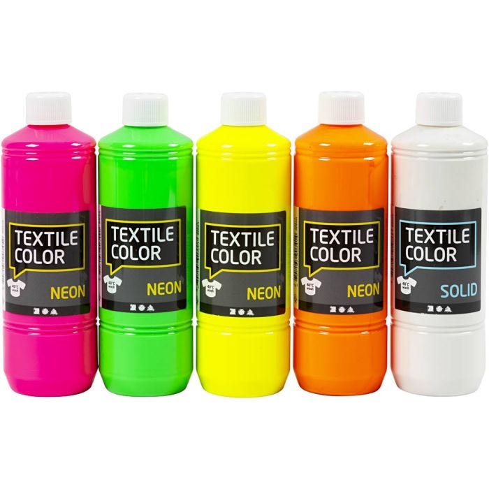 Textile Color, ass. farver, 5x500 ml/ 1 pk.