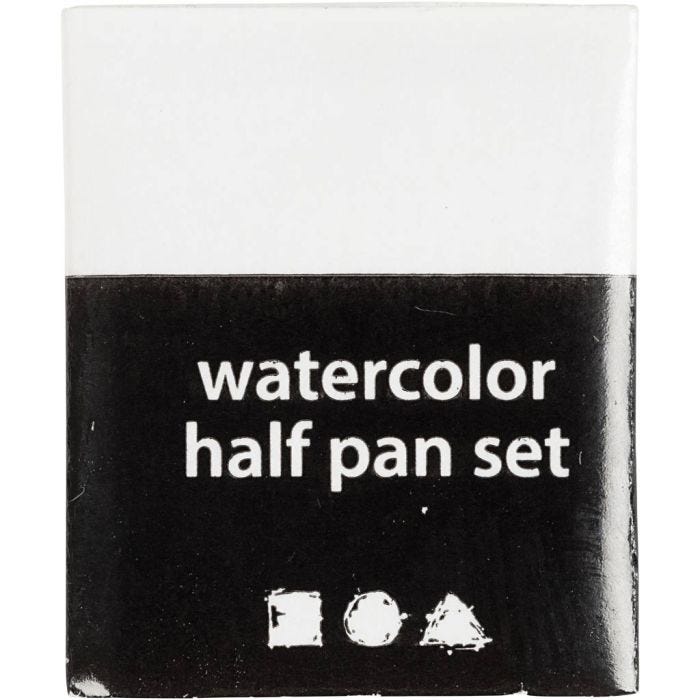 Art Akvarelfarver, ½-pan, str. 10x15x20 mm, hvid, 1 stk.