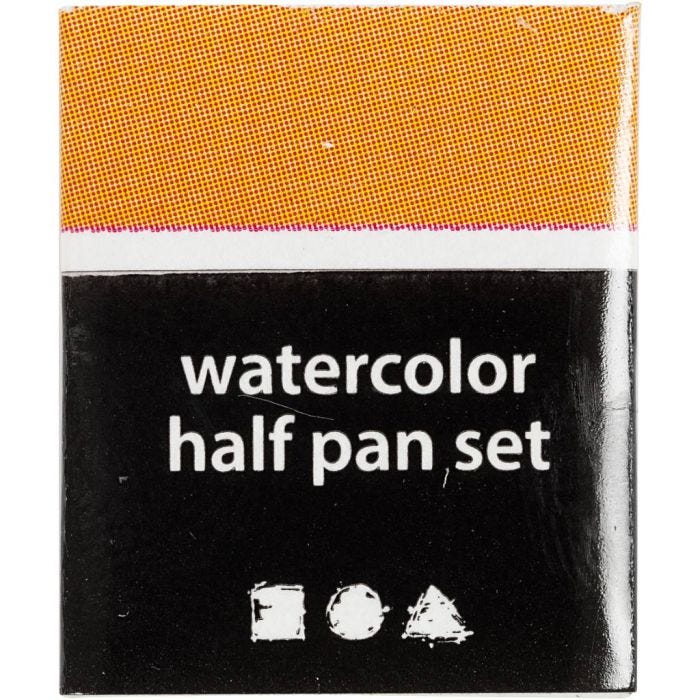 Art Akvarelfarver, ½-pan, str. 10x15x20 mm, mørk gul, 1 stk.