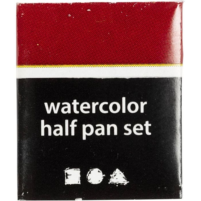 Art Akvarelfarver, ½-pan, str. 10x15x20 mm, mørk rød, 1 stk.