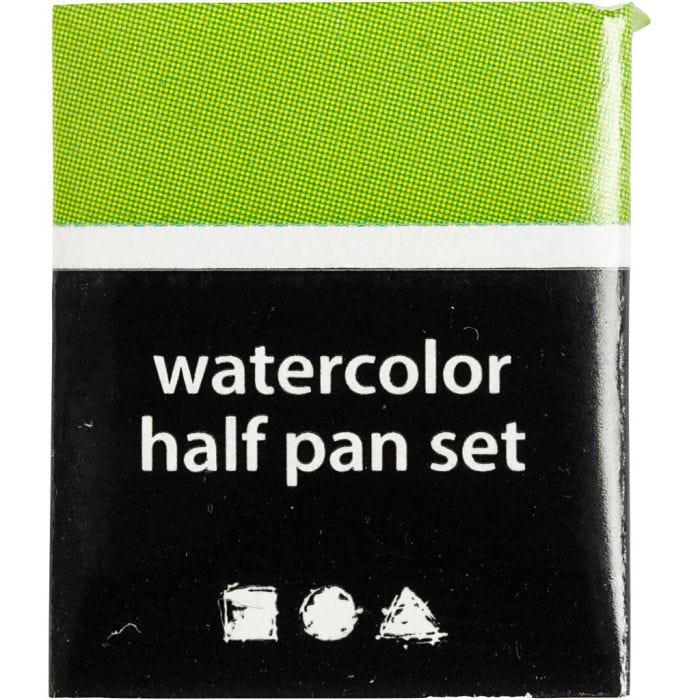 Art Akvarelfarver, ½-pan, str. 10x15x20 mm, lys grøn, 1 stk.