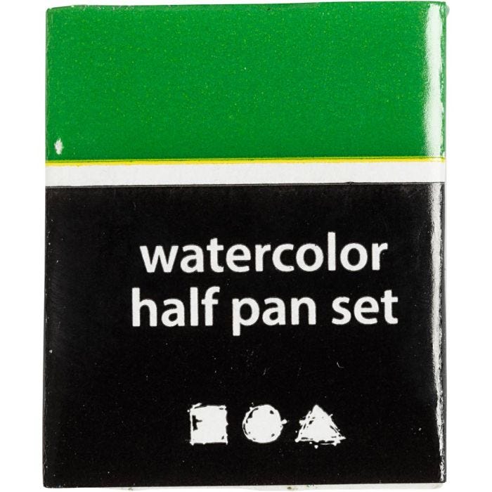 Art Akvarelfarver, ½-pan, str. 10x15x20 mm, klar grøn, 1 stk.
