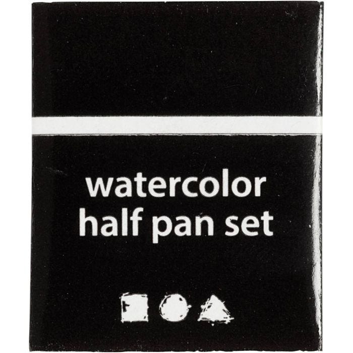 Art Akvarelfarver, ½-pan, str. 10x15x20 mm, sort, 1 stk.