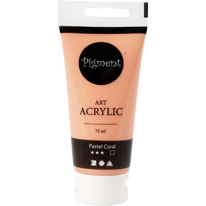 Art Akrylmaling, halvblank, dækkende, lys pudder, 75ml/ 1 fl.