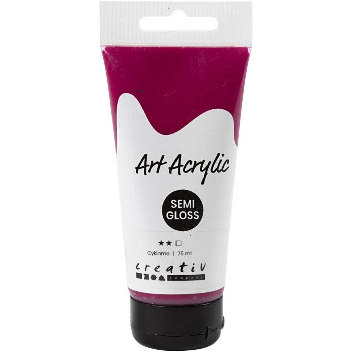 Art Akrylmaling, halvblank, transparent, cyklame, 75 ml/ 1 fl.