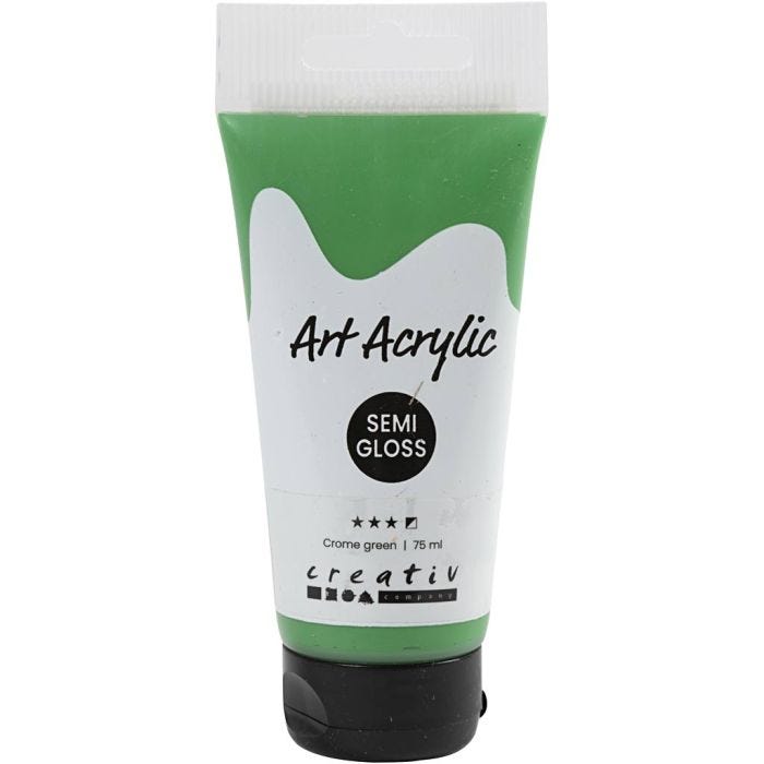 Art Akrylmaling, halvblank, halvdækkende, crome green, 75 ml/ 1 fl.