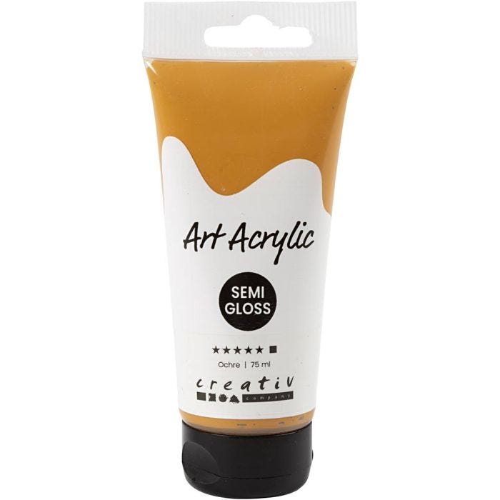 Art Akrylmaling, halvblank, dækkende, okker, 75ml/ 1 fl.