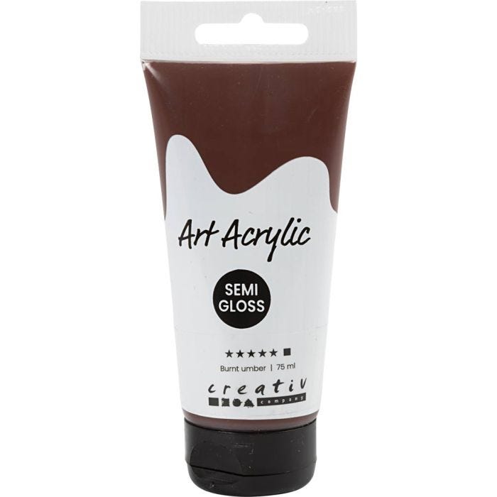 Art Akrylmaling, halvblank, dækkende, burnt umber, 75 ml/ 1 fl.