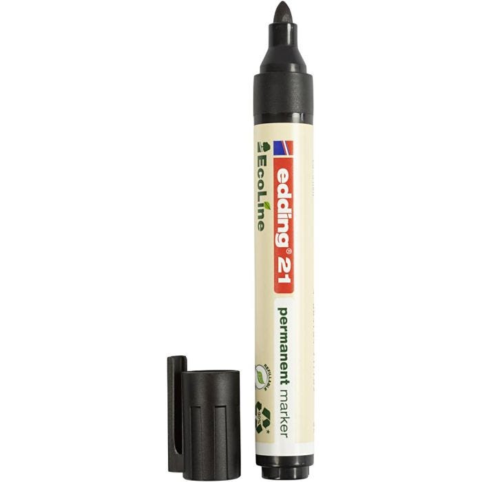 Edding EcoLine marker, nr. 21, streg 1,5-3 mm, sort, 1 stk.