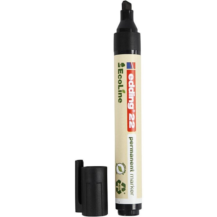 Edding Ecoline markere 22, nr. 22, streg 1x5 mm, sort, 1 stk.