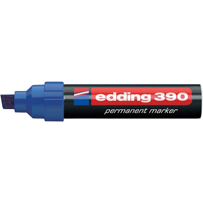 Edding marker 390, streg 4x12 mm, blå, 1 stk.